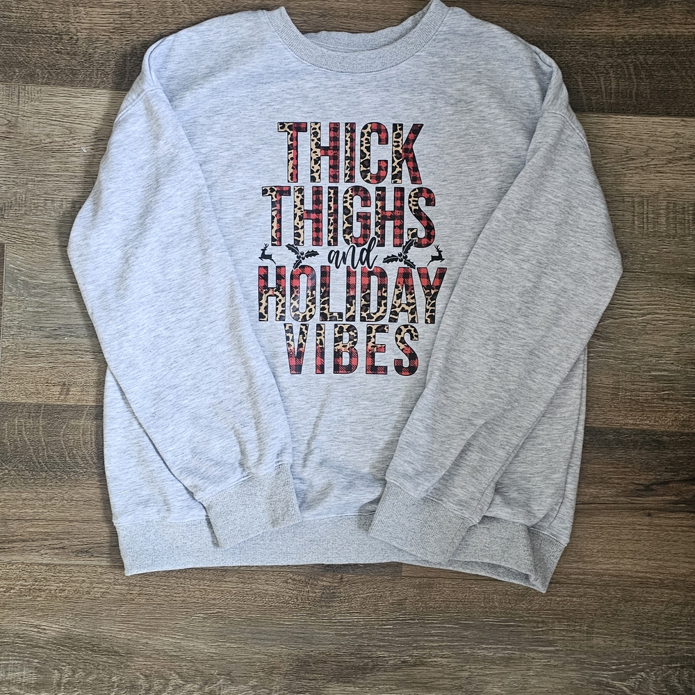 Gray Holiday Vibes Men's Sweater